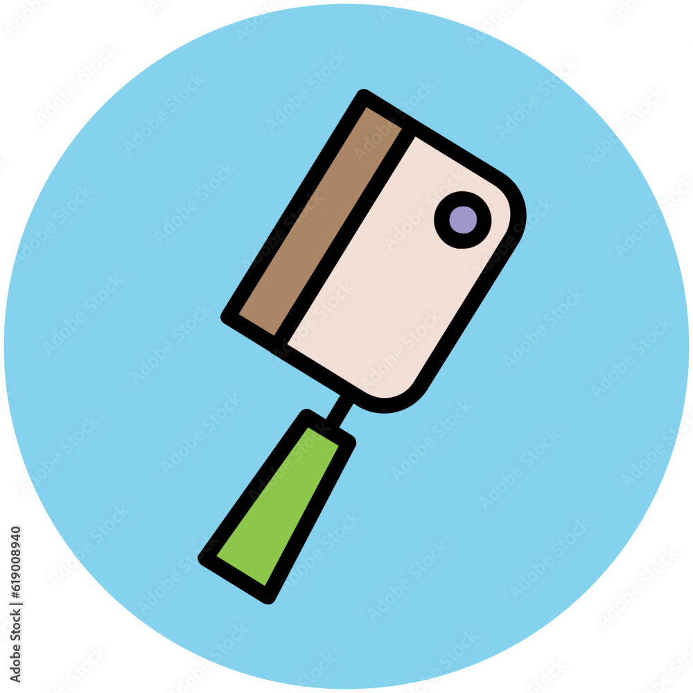 Flat icon of cleaver on a colored background Flat icon of cleaver on a colored background