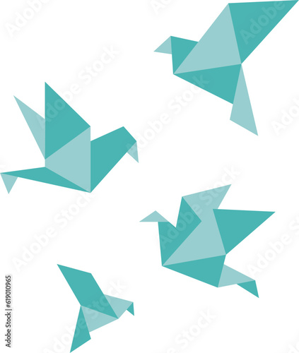 origami paper birds vector image	