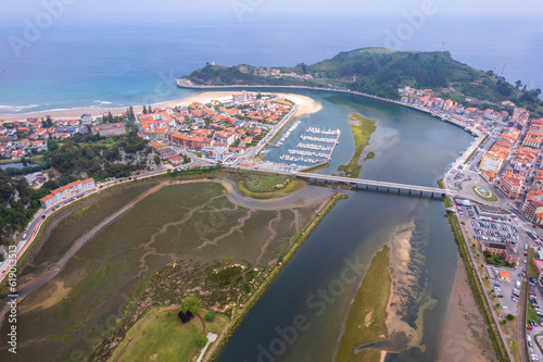 Aerial view of Ribadesella in north Spain