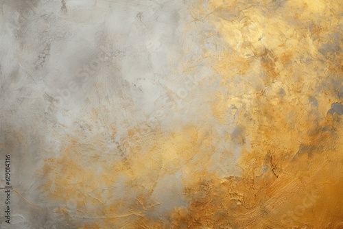 Abstract golden swirls on a concrete wall, artistic and textured © Postproduction