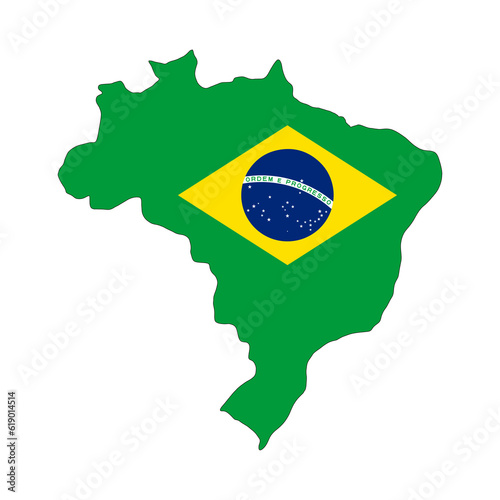 Brazil Flag Map (PNG)