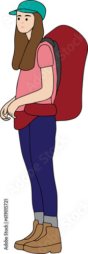 woman with luggage to travel.