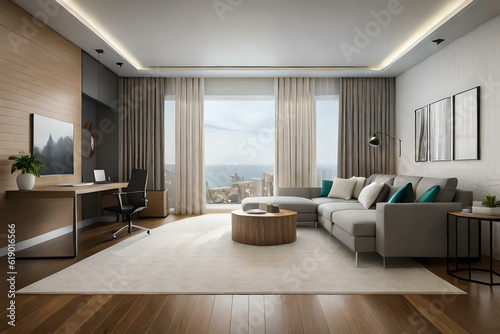 Modern living room interior   generative by Al technology © Usama
