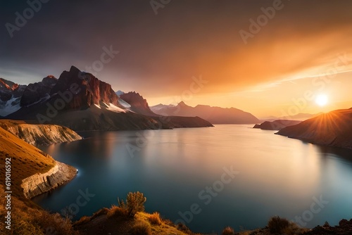 sunset over the lake © Faisu
