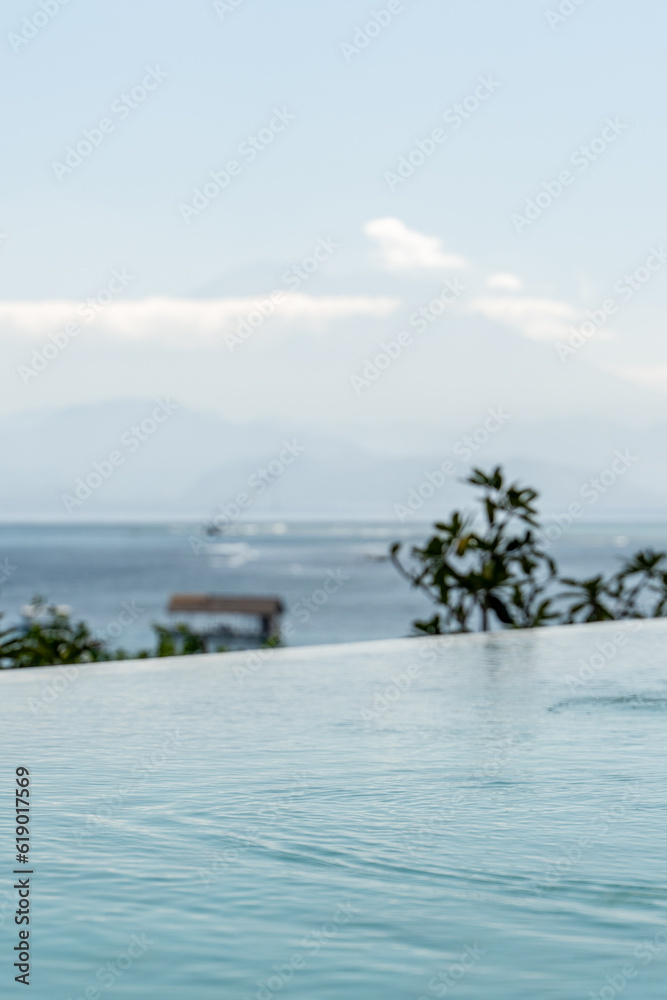 Views from Nusa Lembongan with Mount Aging in the background