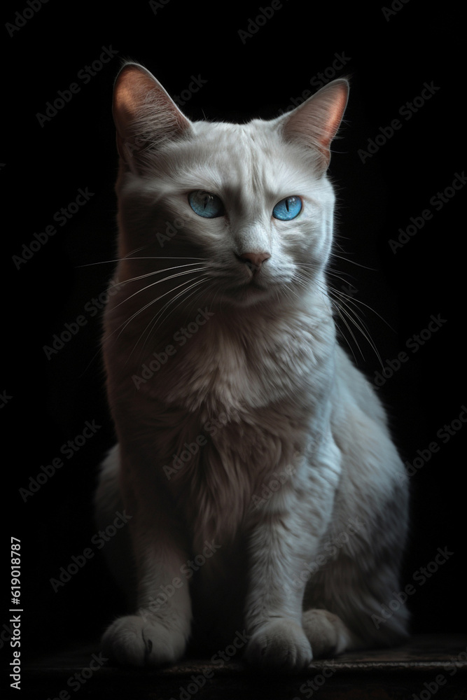 portrait of a white cat  created using Generative AI	