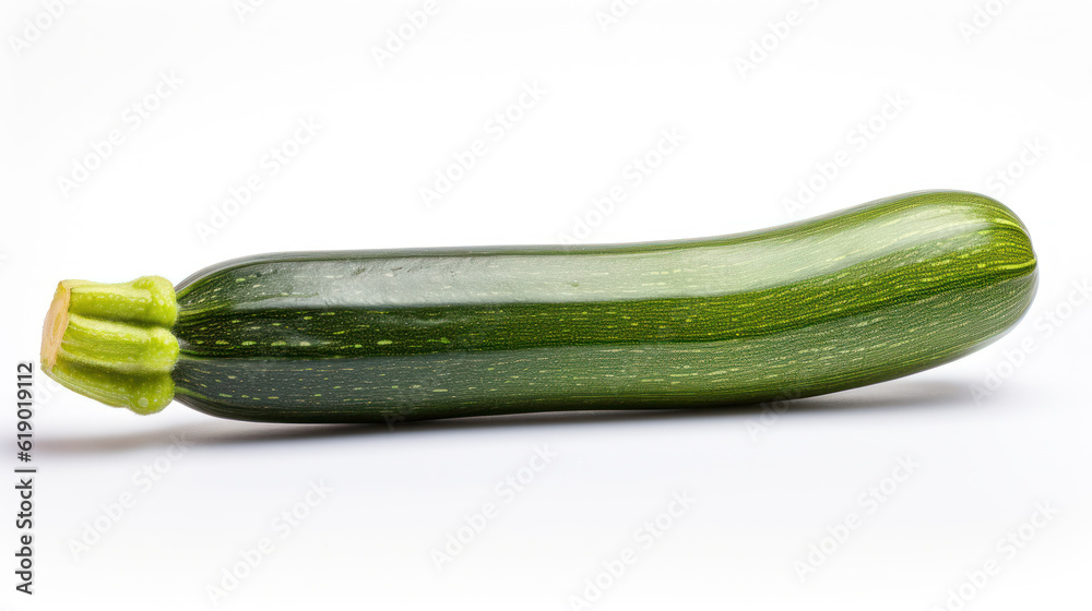 Savor the Freshness: Isolated Courgette on White. Generative AI Savor the Freshness: Isolated Courgette on White. Generative AI