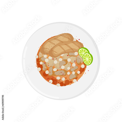 Logo Illustration of Baso Aci or Bakso Aci Ready to Serve