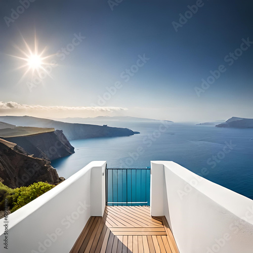 Minimalist Arch Gate and the Allure of Santorini's Beaches