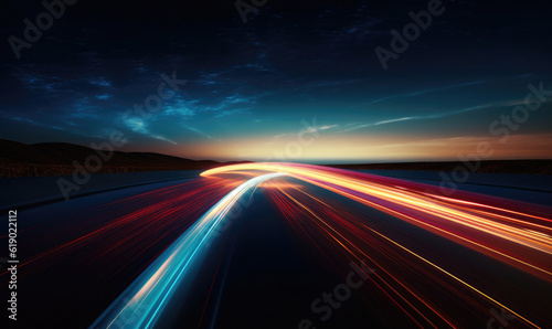 Abstrakt - Rakete im Weltraum - Hohe Geschwindigkeit mit Licht Effekt © Karat