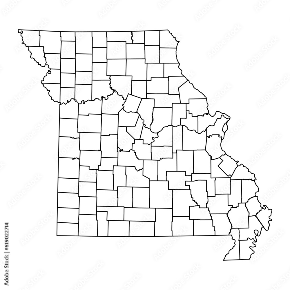 Fototapeta Missouri state map with counties. Vector illustration.