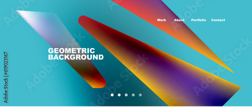 Landing page background template. Abstract geometric shapes composition. Vector illustration for wallpaper, banner, background