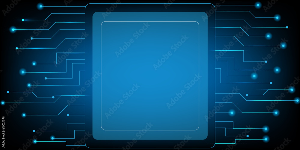 HUD rectangle circuit board futuristic background vector for technology and finance concept and education for future HUD rectangle circuit board futuristic background vector for technology and finance concept and education for future