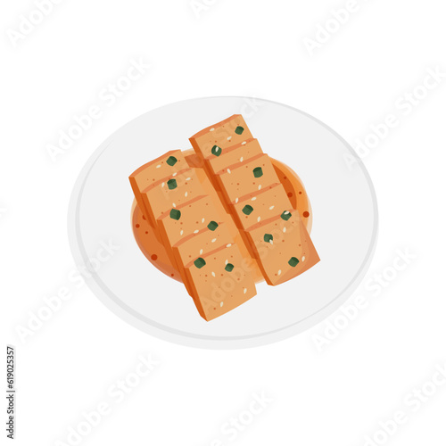 Logo Illustration of Dubu Jorim Or Korean Spicy Braised Tofu