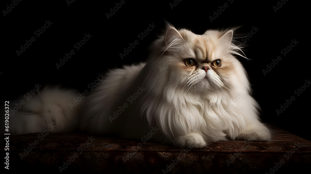 Indulge your senses with a series of six captivating full-body photographs that unveil the enchanting beauty of a Persian cat with its long, luscious, and flowing fur.