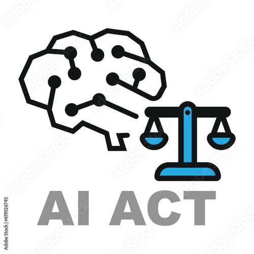 Ai act vector icon. Laws governing artificial intelligence.