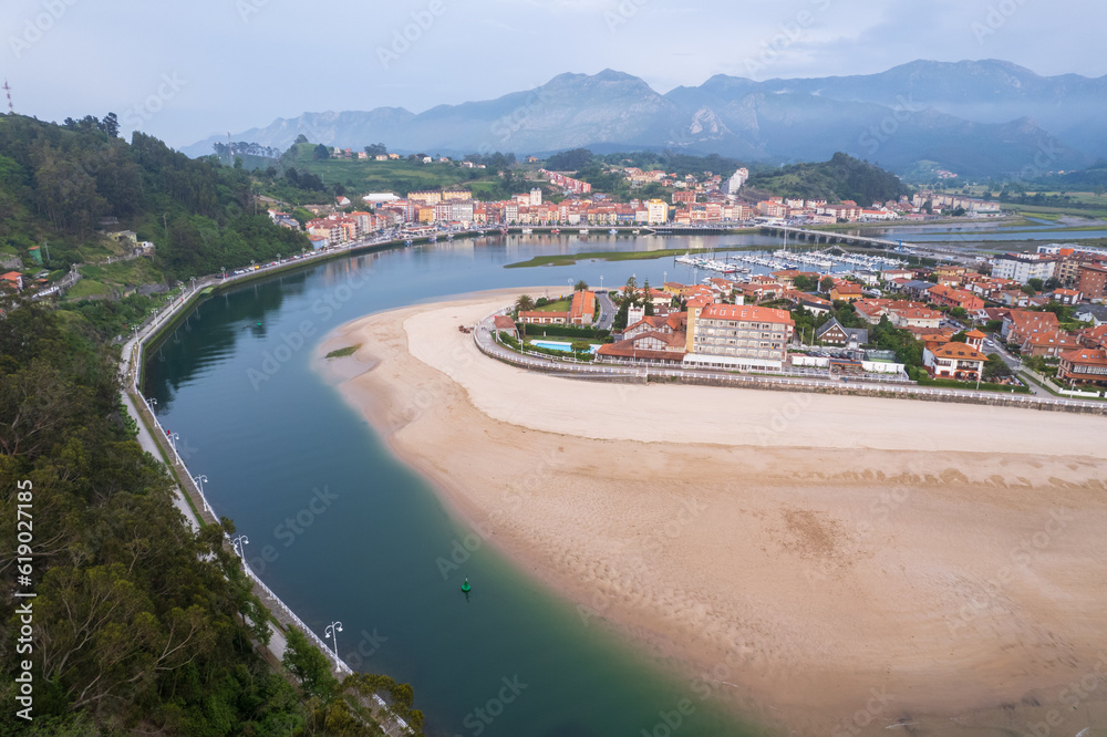 Aerial view of Ribadesella in north Spain