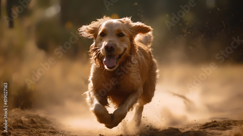 Capture the essence of energy and vitality by experimenting with panning techniques, freezing the surroundings while the dog runs or plays, creating a mesmerizing motion blur effect.  © Sheepy-Kun