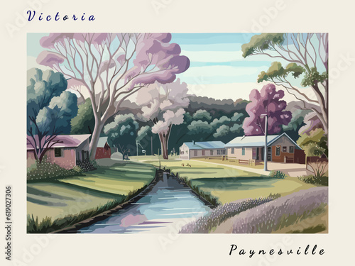 Paynesville: Postcard design with a scene in Australia and the city name Paynesville photo