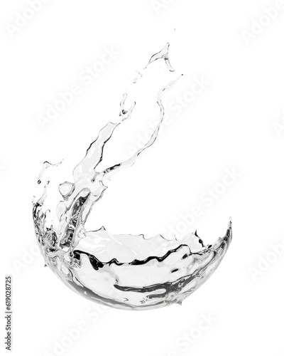 緩く落ちる液体、水しぶき