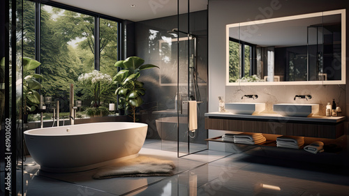 Bathroom Interior Photo, Real Estate, Design, Generative AI © Vig