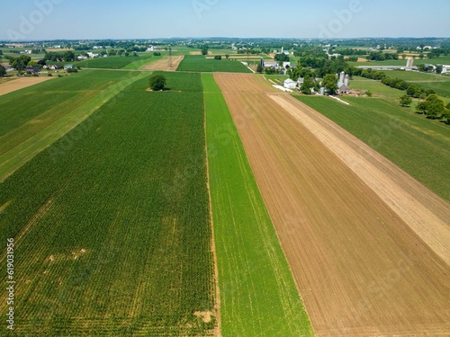 Aerial view of a rural landscape.