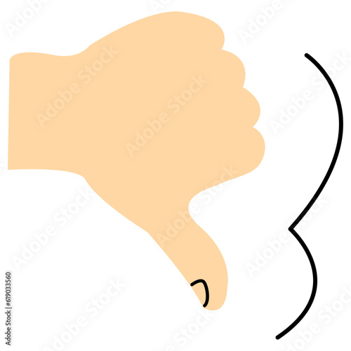 Disapproving Gesture SVG Graphic of Thumb Down Hand. hand thumb down boo
