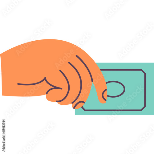 Financial Transaction SVG Graphic of Hand Paying Cash