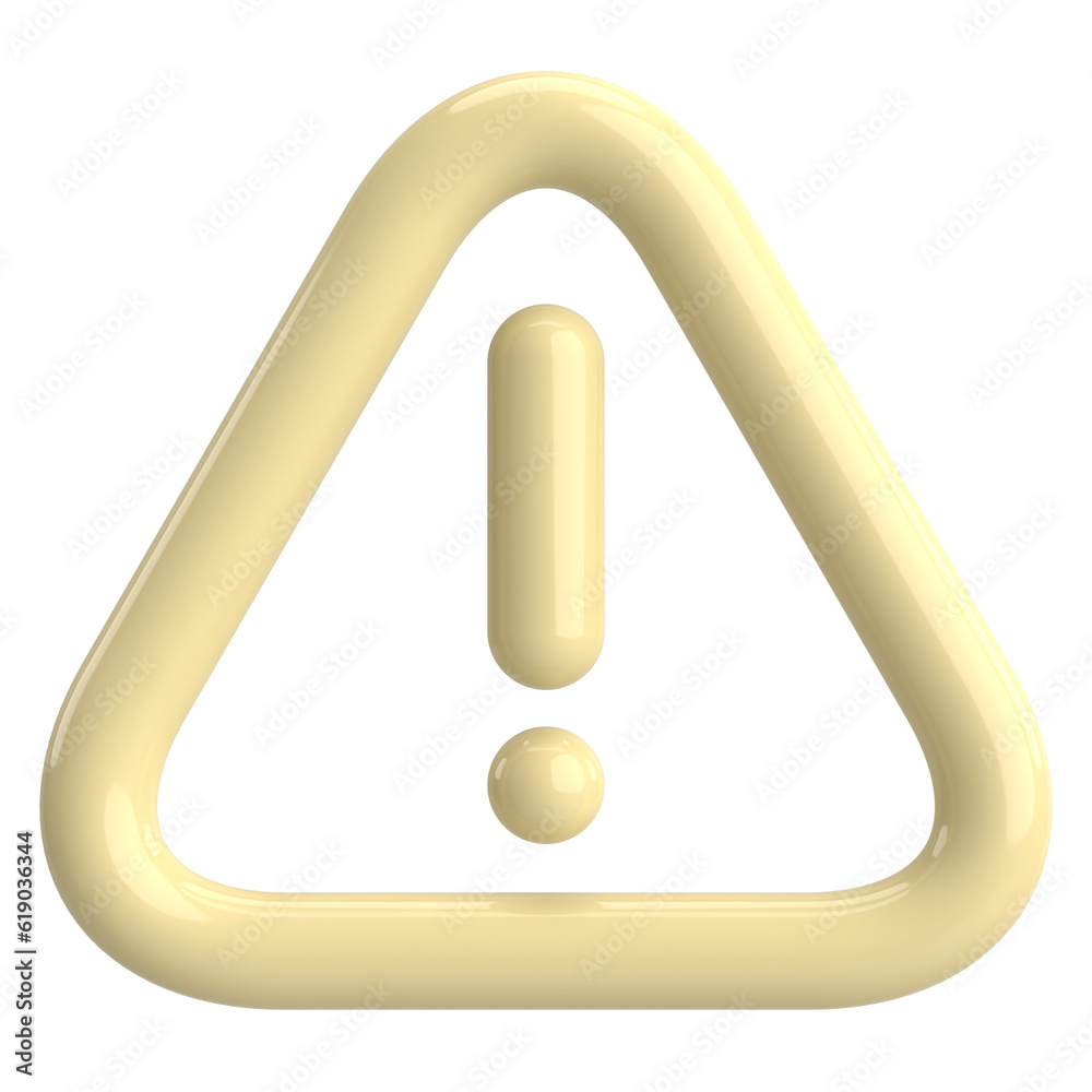 Warning sign. Exclamation mark. 3D illustration. Warning sign. Exclamation mark. 3D illustration.