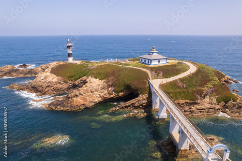 View of lighthouse in Ribadeo in north Spain photo