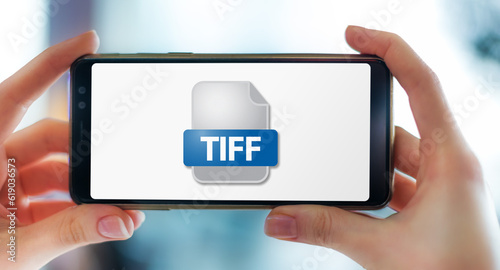 A smartphone displaying the icon of TIFF file