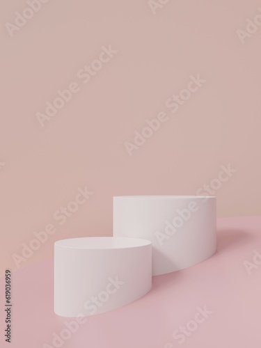 Abstract 3D room. Minimal podium set with wall scene. 3D render © Gun2becontinued
