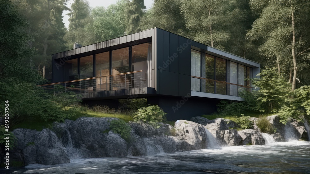 A stylish home blending with nature