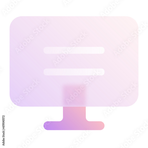 Monitor PC Glassmorphism UI Icon Sign and Symbol Design Illustrator Png Svg	