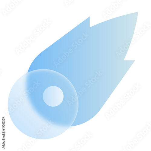 Comet Meteroid Glassmorphism UI Icon Sign and Symbol Design Illustrator Png Svg	 photo