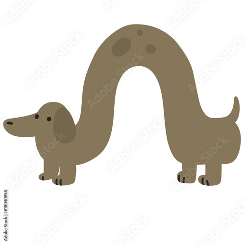 Dachshund dog Cartoon happy animal
