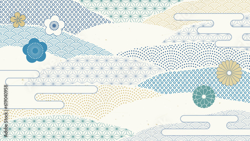 涼しげな和柄の抽象的な背景デザイン