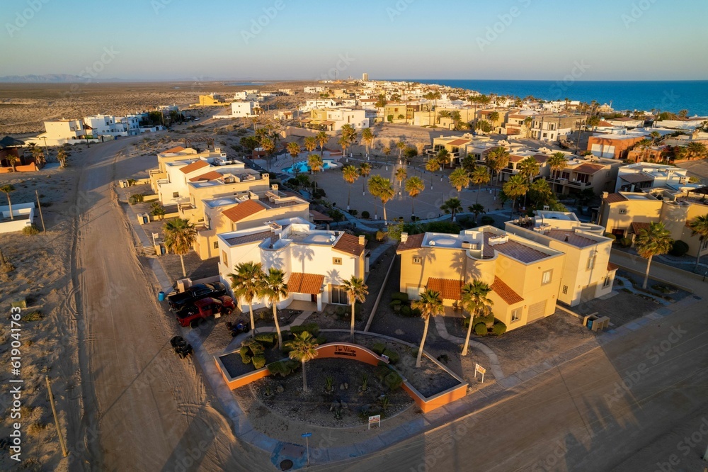 Aerial view of Las Conchas Beachfront in Puerto Penasco, Mexico.