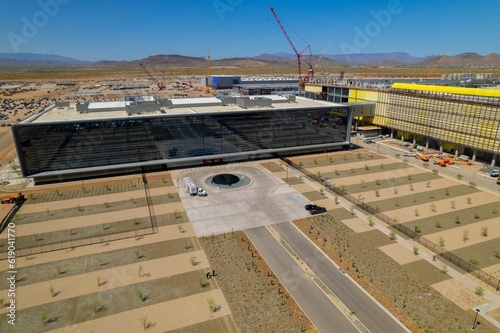 Aerial view of Taiwan semiconductors Mega Factory under construction in North Phoenix  Arizona.