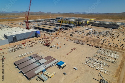 Aerial view of Taiwan semiconductors Mega Factory under construction in North Phoenix, Arizona. photo