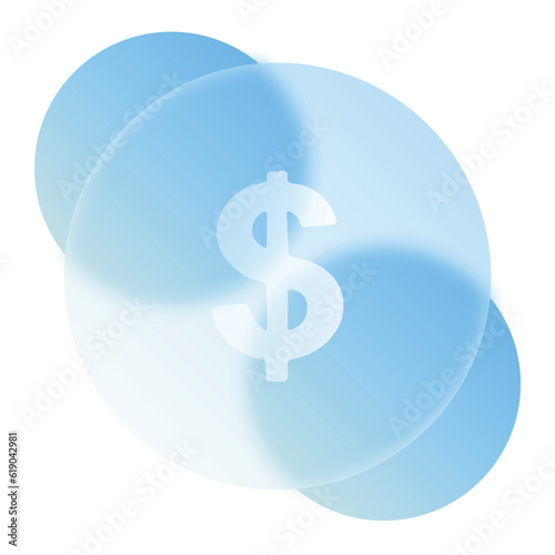 Dollar Coin Glassmorphism UI Icon Sign and Symbol Design Illustrator Png Svg	