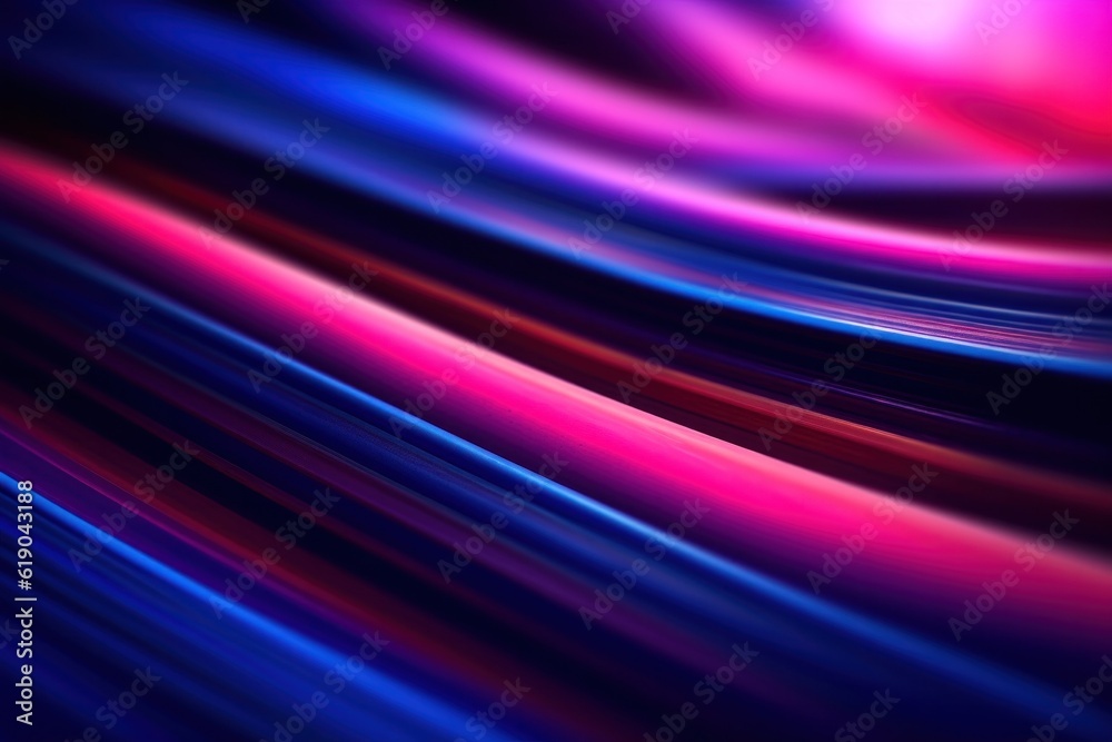 Abstract image of colorful light trails with motion blur effect, long time exposure, Generative AI