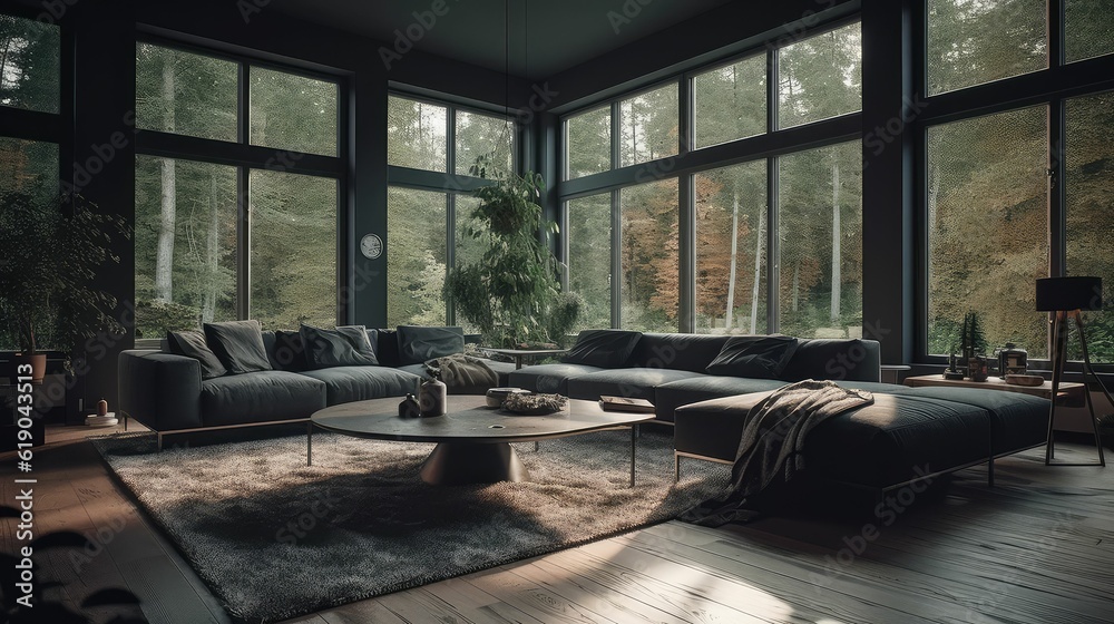 Large luxury modern minimal bright interiors room Large luxury modern minimal bright interiors room