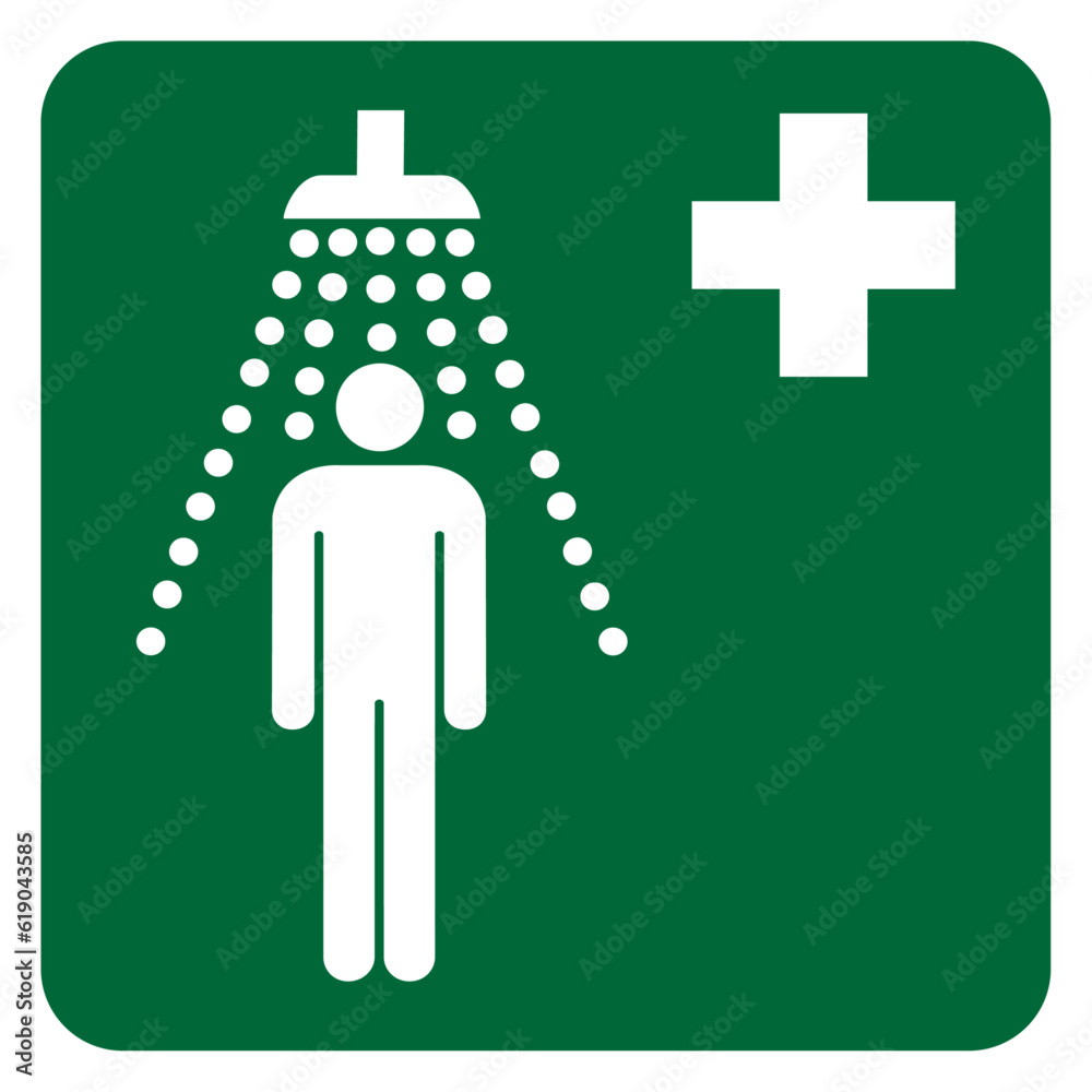 Vector graphic of sign noting the location of public showers Stock