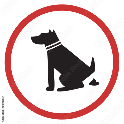Vector graphic of sign prohibiting dog waste on the street