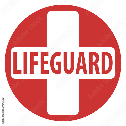 Vector graphic of sign noting the presence of lifeguard on duty
