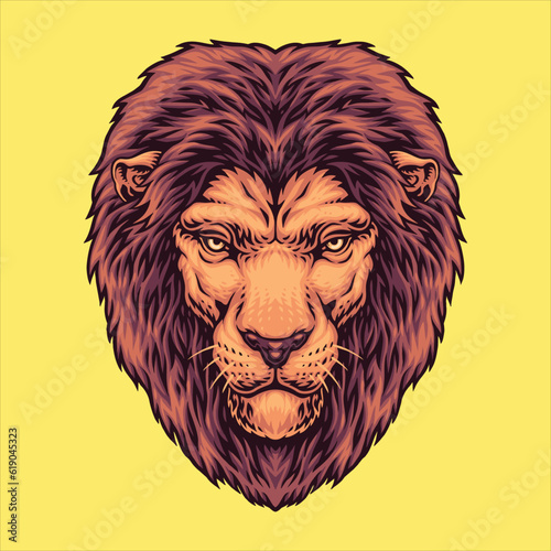 Fototapeta Naklejka Na Ścianę i Meble -  mighty lion head illustration