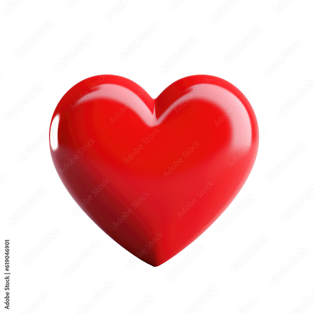 red heart model isolated on transparent background