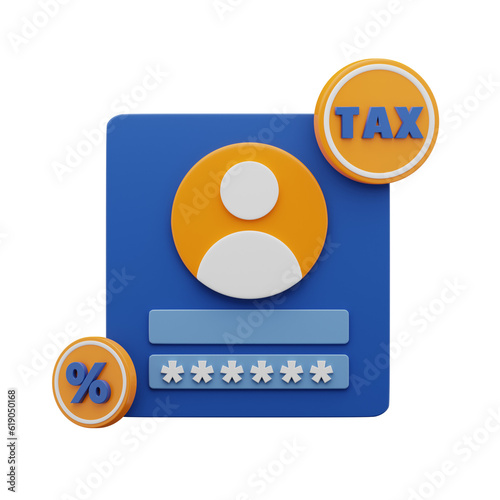 Tax Login 3D Icon