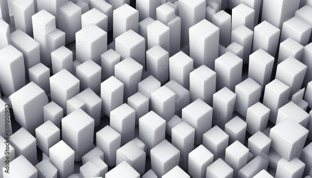 Fototapeta premium Elegant Geometric Cubes: Abstract White 3D Cubes Background - Seamless Pattern